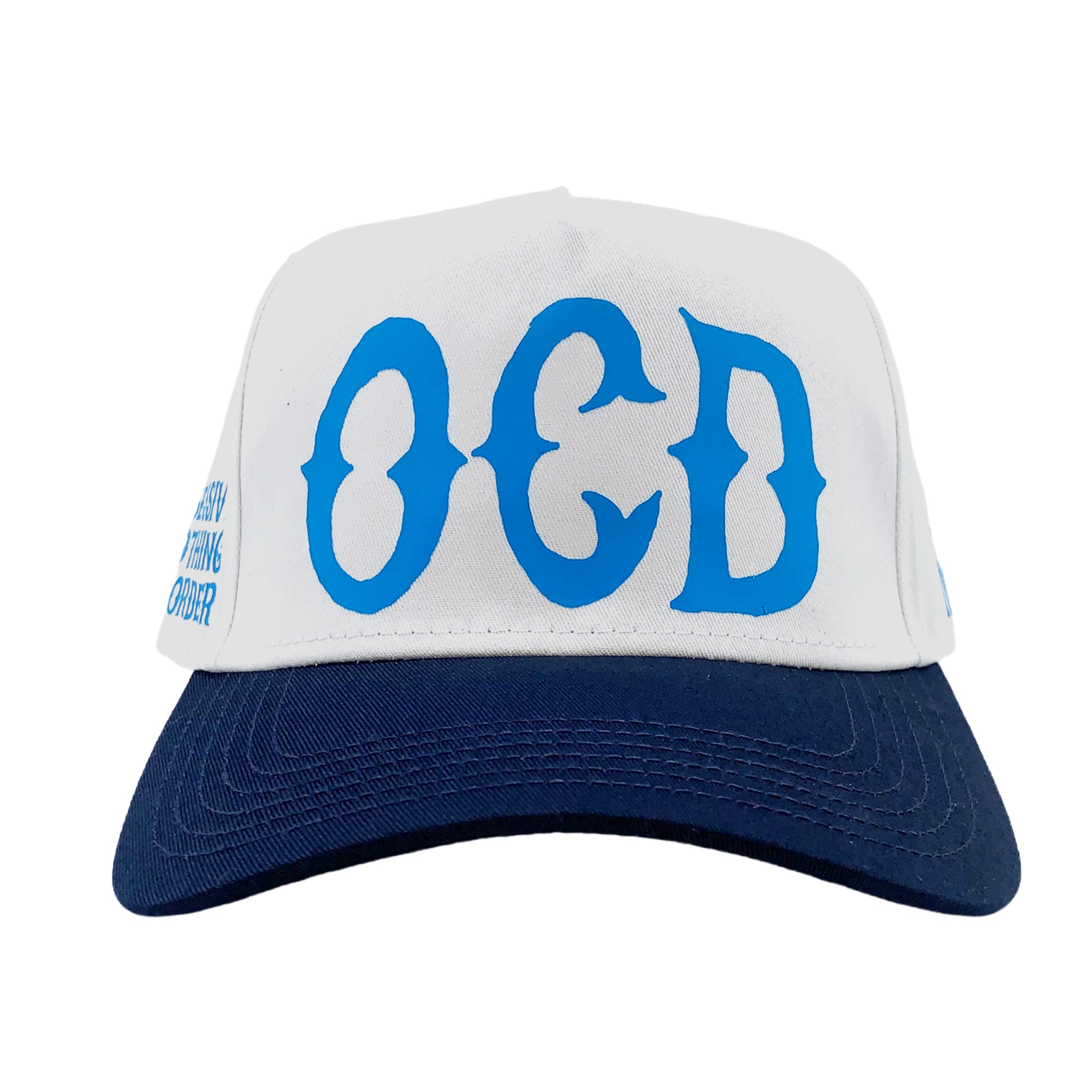 OCD Trucker Hat (Carolina Blue on White/Navy)