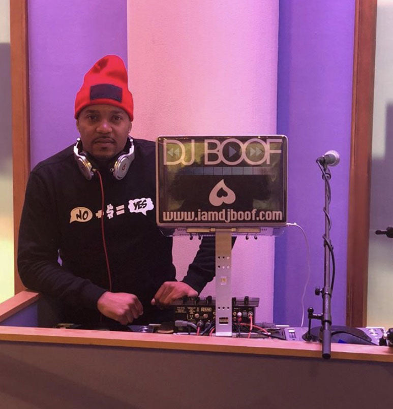 Dj Boof in our No + $ = Yes crewneck sweater | Neet Freak Clothing