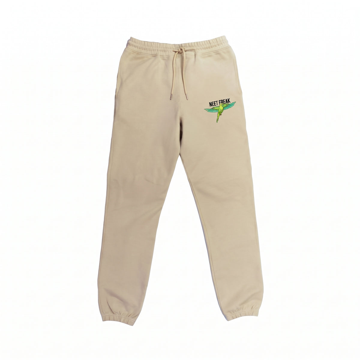 Tan sweatpants for men with drawstring ,side pockets and elastic bottom