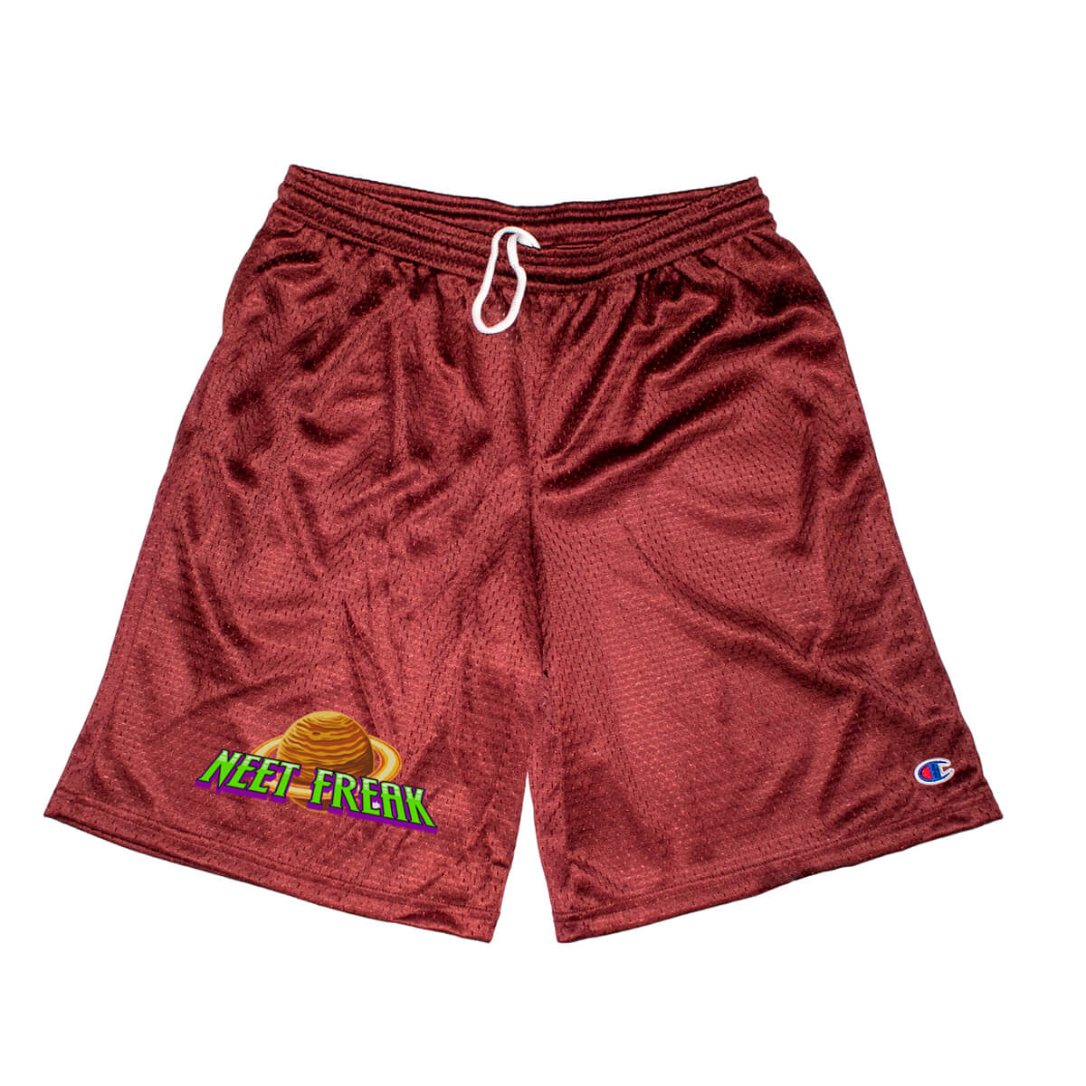 Neet Planet Mens Mesh Shorts Maroon