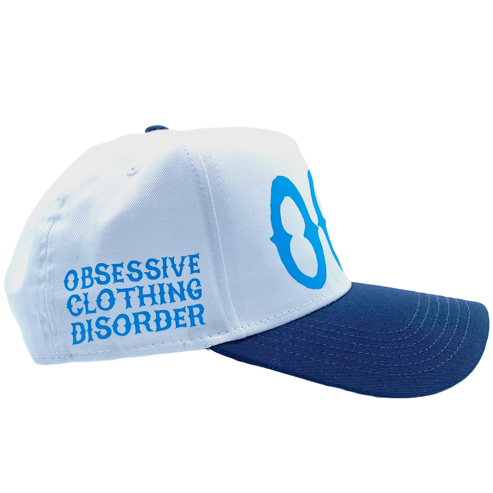 OCD Trucker Hat (Carolina Blue on White/Navy)